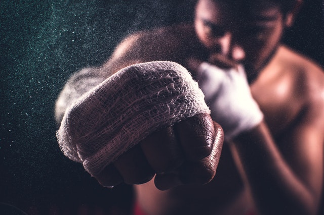 photo of fighter punching